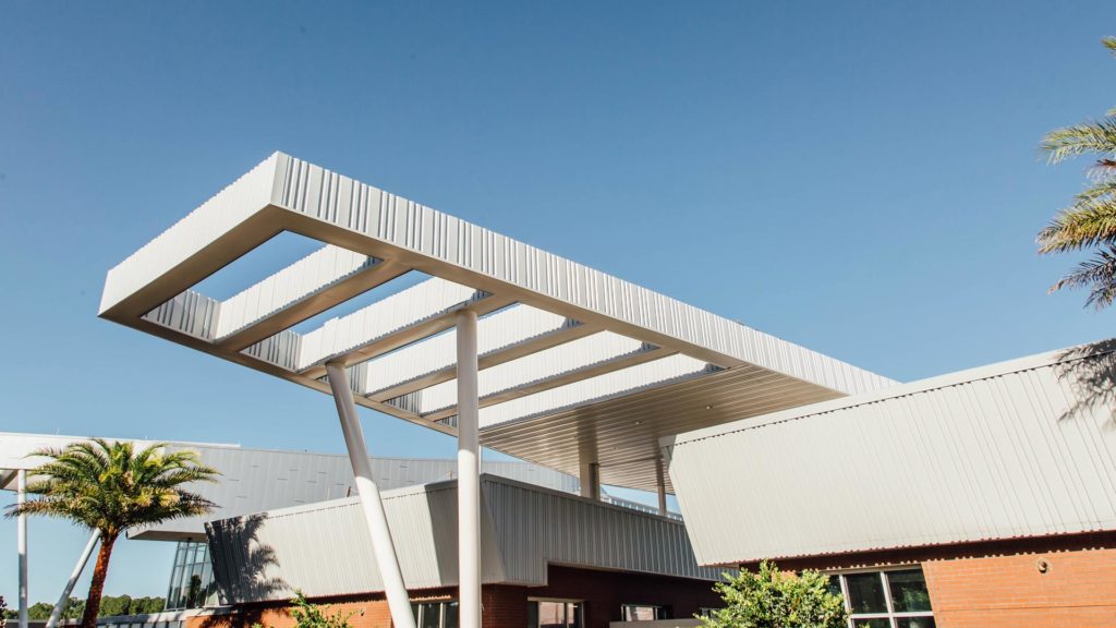 Register Roofing installs new metal wall panels for UNF Aquatics Center